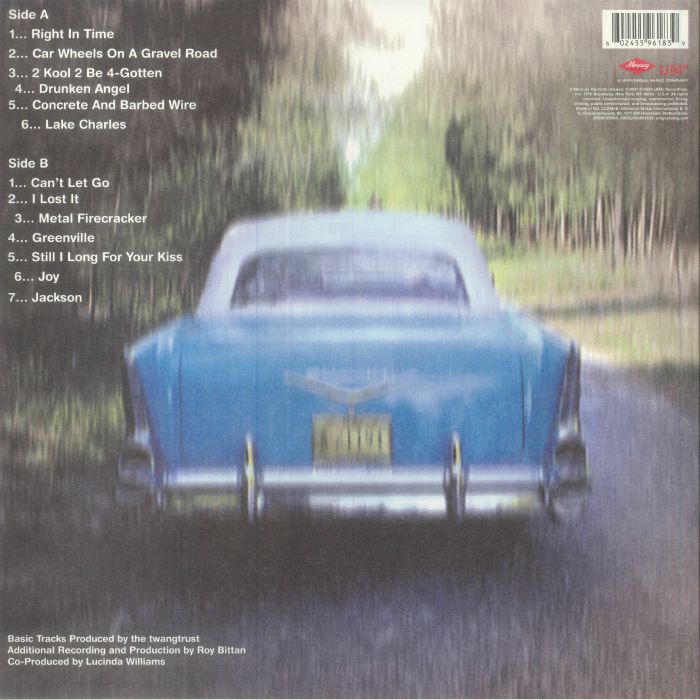 Lucinda Williams – Car Wheels On A Gravel Road (Indie Exclusive Yellow 180g Reissue)