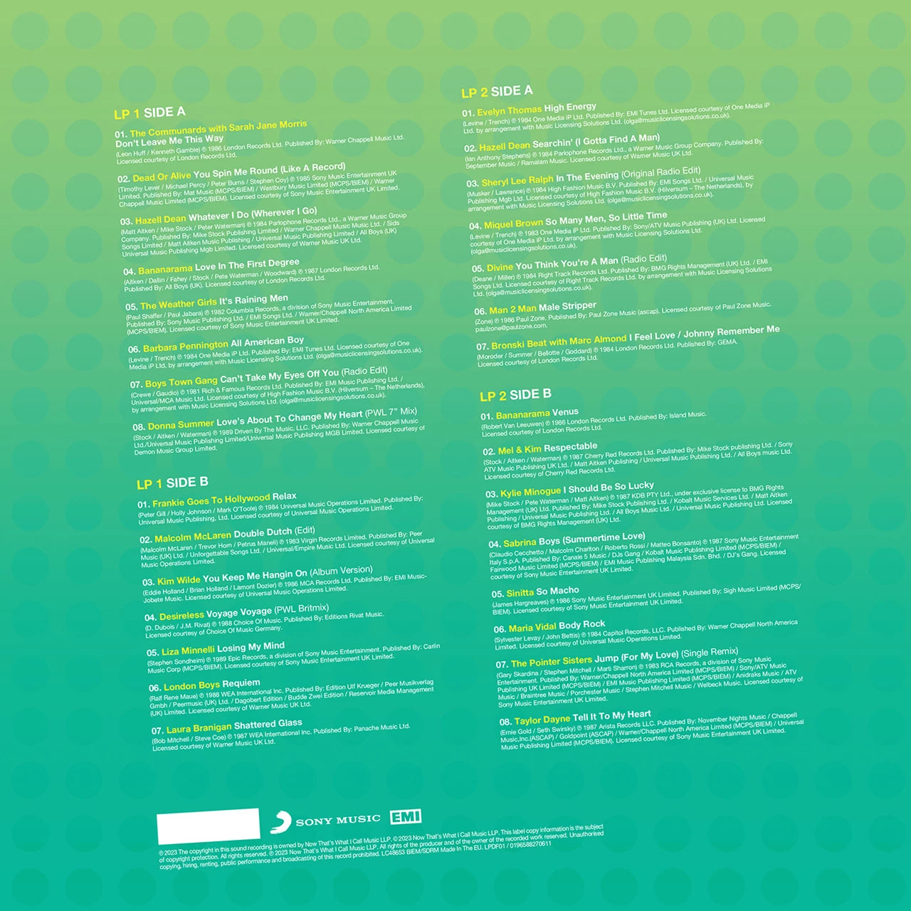 NOW That's What I Call 80s Dancefloor: Hi-NRG & Pop [2× Coloured Vinyl LP]