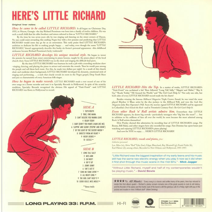 Little Richard – Here's Little Richard (Wax Time Reissue) [180g LP Vinyl]