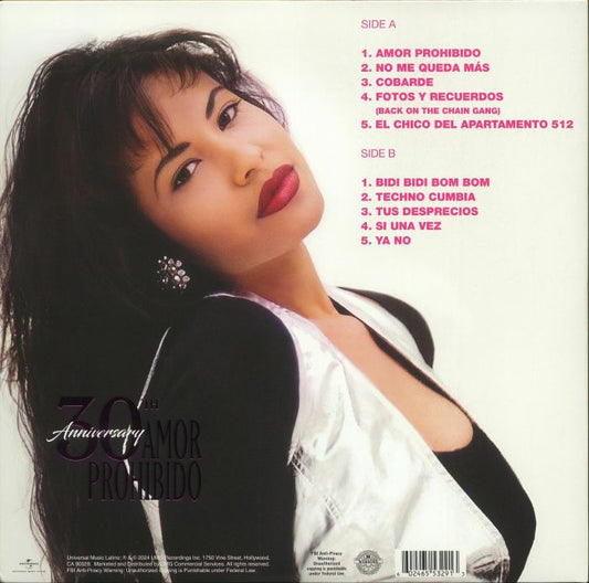 Selena – Amor Prohibido (30th Anniversary Edition) [Clear Vinyl LP]