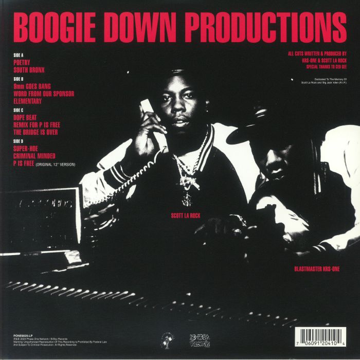 Boogie Down Productions – Criminal Minded (Phase One Reissue) [2xLP Vinyl]