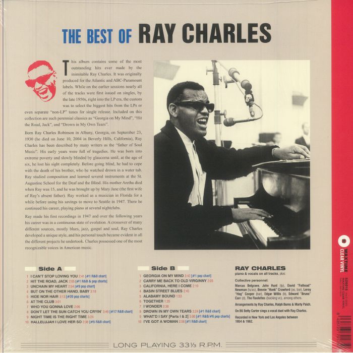 Ray Charles – The Best Of Ray Charles (Limited Clear Vinyl Edition) [LP Vinyl]