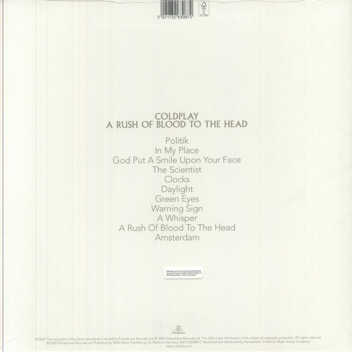 Coldplay – A Rush Of Blood To The Head [140g Eco Vinyl LP]