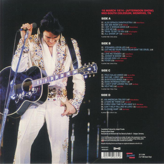 Elvis Presley – From Elvis In Memphis: Live 1974 [180g Vinyl LP]