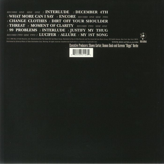 Jay-Z – The Black Album (Original US Pressing) [2xLP Vinyl]