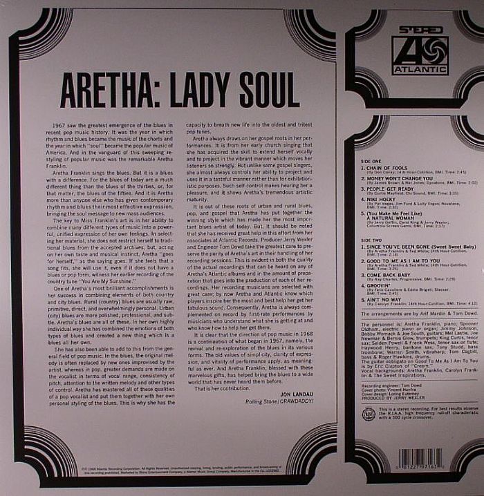 Aretha Franklin – Lady Soul [180g LP Vinyl]