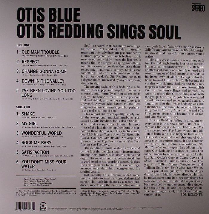 Otis Redding – Otis Blue: Otis Redding Sings Soul (Remastered Edition) [LP Vinyl]