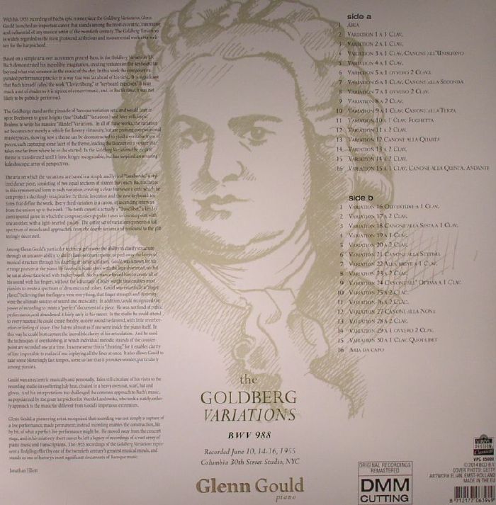 Johann Sebastian Bach / Glenn Gould – The Goldberg Variations (1955 Remastered)  [Vinyl LP]
