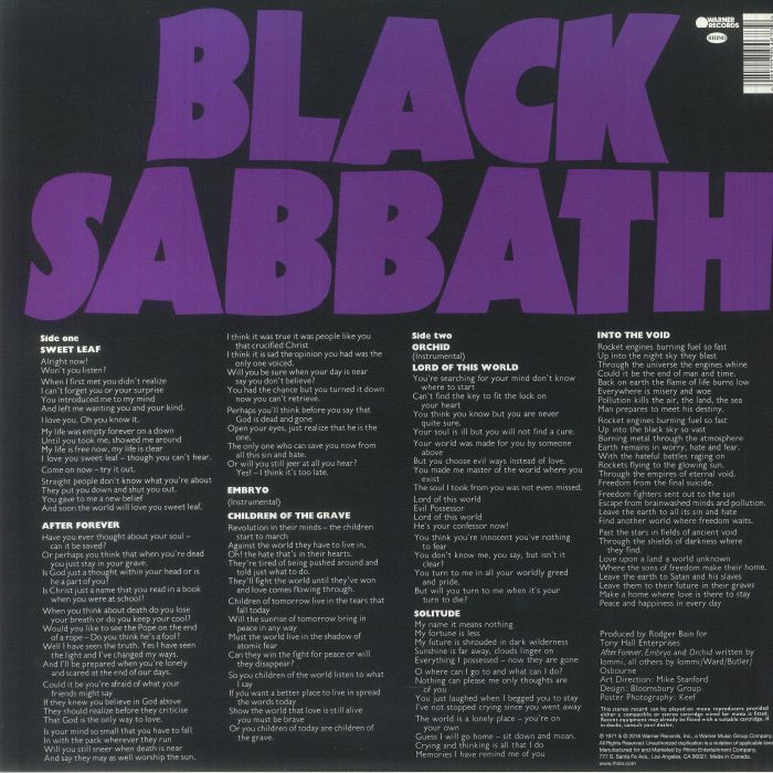 Black Sabbath – Master Of Reality (Rhino US Limited Gatefold Edition) [180g LP Vinyl]