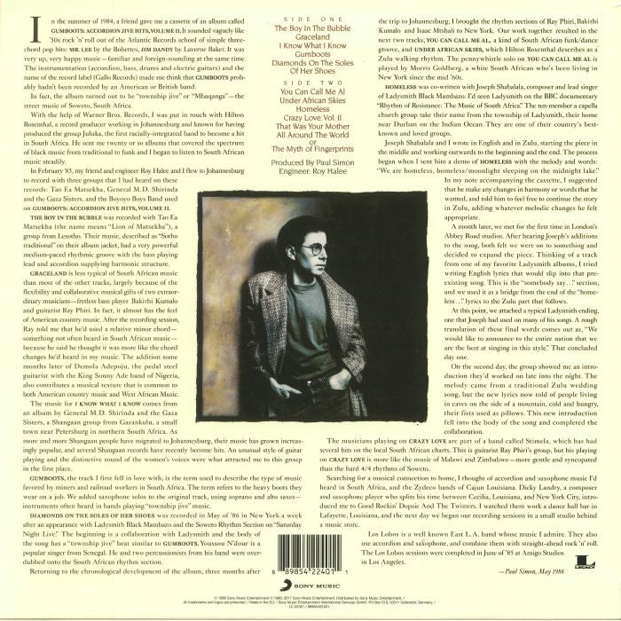Paul Simon – Graceland (Reissue) [180 Gram Vinyl LP]