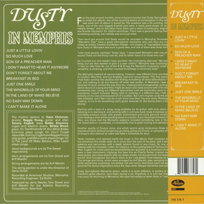 Dusty Springfield – Dusty In Memphis (Half Speed Remastered) [180g LP Vinyl]