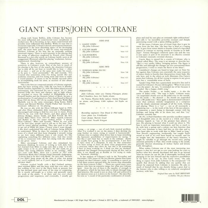 John Coltrane – Giant Steps (DOL Blue Vinyl Reissue) [180g LP Vinyl]