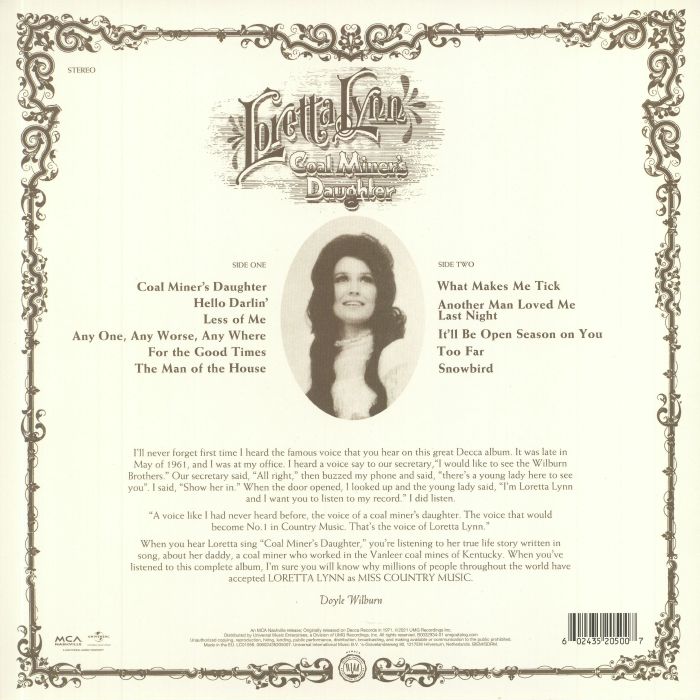 Loretta Lynn – Coal Miner’s Daughter [180g Vinyl LP]