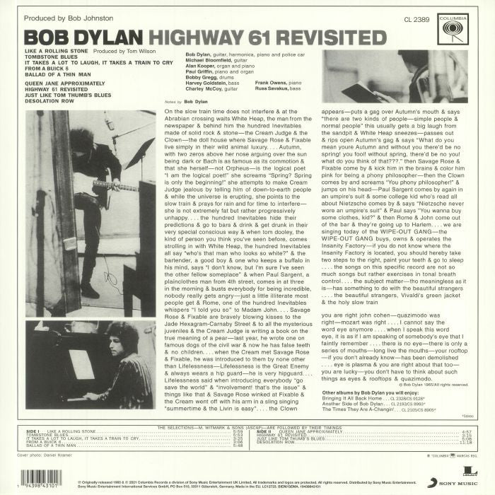 Bob Dylan – Highway 61 Revisited (Remastered) [Clear Vinyl LP]