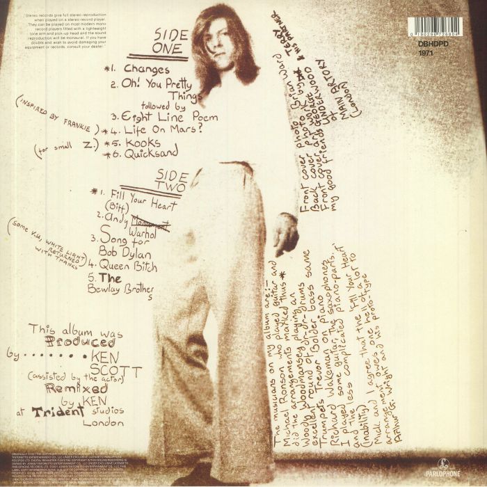 David Bowie – Hunky Dory (50th Anniversary Edition) [Limited Picture Disc + Insert + Poster]