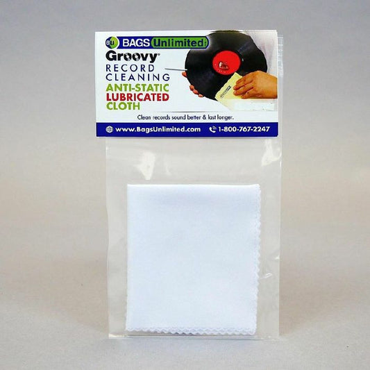 Bags Unlimited Groovy Vinyl Record Cleaning Anti-Static Lubricated Cloth (single, white)