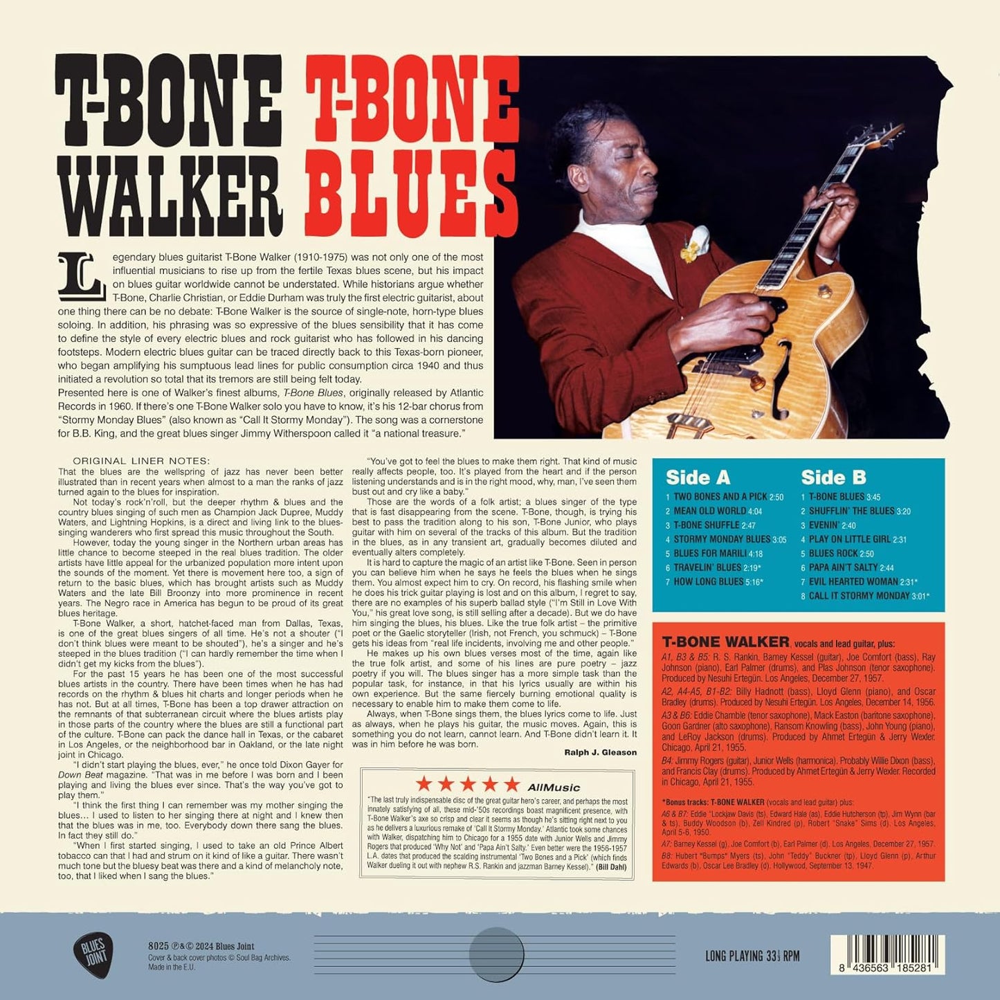 T-Bone Walker - T-Bone Blues [180g Vinyl LP] Back Cover