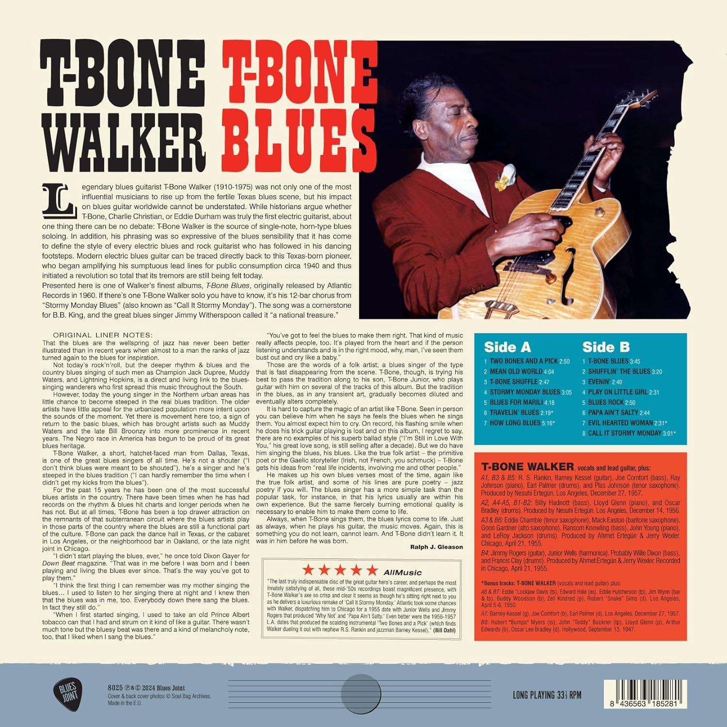 T-Bone Walker - T-Bone Blues [180g Vinyl LP] Back Cover